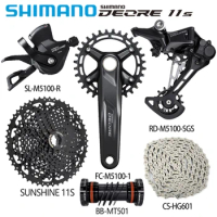 SHIMANO DEORE 11 Speed FC-M5100 Crankset MT501 Bottom Bracket 11V M5100 Transmission Kit 40/52T Cassette Sprocket For MTB Bike
