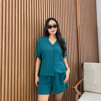Anya Cozy Set Piyama Santai Pakaian Santai Nyaman Setelan Cozy Setelan Wanita