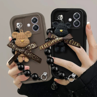 COD พร้อมสร้อยข้อมือหมีน่ารัก สำหรับ OPPO A3X A3 2024 เคสโทรศัพท์หรูหราแฟชั่นกันกระแทกสำหรับ Oppo A3