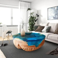 Ideal Design living room furniture blue water river resin epoxy coffee table