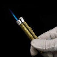 Torch Jet Cigarette Lighter Windproof Refillable Butane Gas Lighter Grinding Wheel Smoking Gadget Gift for Friend