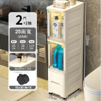 【2門+2抽】塑膠抽屜式收納整理儲物櫃（25CM  白色款） 