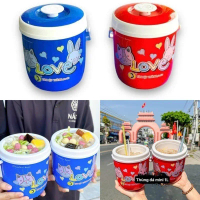 Ca Giữ Nhiệt  1L, Ca Đá Mini Giữ Nhiệt 1L Có Quai Xách, Đựng Nước Đa, Nước Trai Cây, Trà Sữa