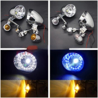 Motorcycle Lifan V16 Prince Car Retro Modified Front Fork Auxiliary Light LED Fog Light Spotlight Turn Signal
