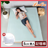 【LooCa】石墨烯EX防蹣5cm記憶床墊(雙人5尺-贈枕x2)