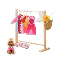 寵物衣架兒童落地木架掛衣架臥室移動小型簡約衣服收納架子單桿式
