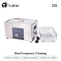 Double Frequency Ultrasonic Cleaner bath 22L Engine Metal Parts Medical Lab Ultrasound Clean Wax Degreaser 25/45/40/80/60/120kHz