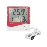 【鉅豐光電】TE2 室內溫濕度計 室外溫度計 溼度計 大螢幕(室內外溫度計 時鐘 整點報時 日曆)