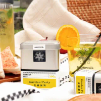 【samova 歐洲時尚茶飲】有機蘋果花茶/水果茶/無咖啡因/Garden Party 花園派對(Tea Tin系列)