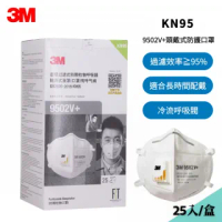 【3M】9502V+頭戴式 KN95帶閥防護口罩 X25入(獨立包盒裝)