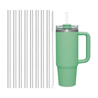 6 pek penggantian straws serasi Stanley 40oz Tumbler Plastic Clear boleh diguna semula untuk Perjala