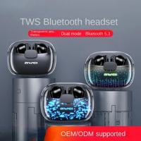 AWEI Wi-TWS Bluetooth Headset Transparent Long Life Private Model Wireless Earphone