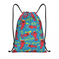 Custom Sesame Street Manga Drawstring Bag Women Men Lightweight Cookie Monster Sports Gym Storage Backpack