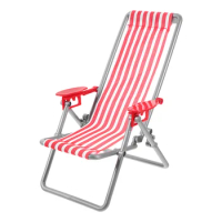 House Beach Chair Miniature Lounge Prop Chaise Lounges for Decoration Foldable Plastic Model Micro Landscape Chairs