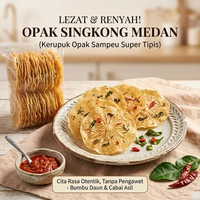 Opak Singkong Medan - Kerupuk Opak Sampeu Super Tipis, Asin Gurih & Renyah 1kg