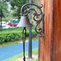 歐式復古懷舊鑄鐵門鈴手搖鈴鐺創意個性鐵藝花園庭院花園壁飾風鈴
