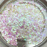 100g Nail Pink Gold Chameleon Glitter Resin Epoxy Hexagon Color Changing Glitter Sequins Chunky Flakes Powder Epoxy
