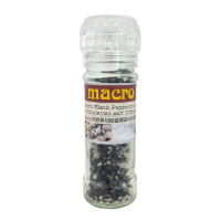 【Macro】天然黑胡椒&amp;玫瑰鹽研磨罐 60gx1罐