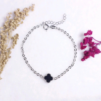 [3339] gelang tangan nori LV enamel 2,8g/17 perak silver 925