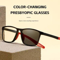 Blue Ray Blocking Anti-Blue Light Reading Glasses Photochromic Ultralight Square Eyeglasses Eye Protection Sports