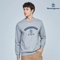 【Munsingwear】企鵝牌 男款灰色經典企鵝美式長袖大學TEE MGPL2805