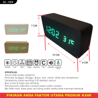 JAM MEJA KAYU LED DIGITAL J1830 JAM ALARM DINDING DIGITAL