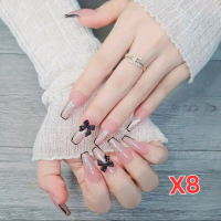 Mã X8 - Móng tay đính đá phom vuông ( 24 móng ) + kèm keo dũa