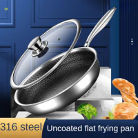 Stainless Steel Non-Stick Frying Pan, Dual-purpose, Multi-function Cooker, Induction Compatible, Home, Kitchen, Restaurant, 316