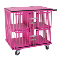 HF professional small pet cage Movable cage trolley pet carrier Aluminum Dog Handled pet cages