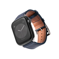 【B. leather】Apple Watch 錶帶 SE2 / SE 質感美學皮革錶帶 適用蘋果手錶(海軍藍)