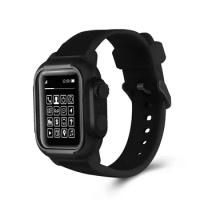 Newest For Apple Watch 4 5 6 7 44mm 45mm 40mm Waterproof Silicone Sport Band For Apple Watch Series 4 Strap With Protective Case