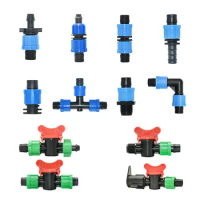 20pcs 16mm 5/8'' Drip Irrigation Tape Connector Tap Elbow Tee End Plug Thread Lock Connector Garden Watering Pipe Hose Joints