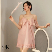 New GOODKITTY L14 Dress Lingerie Baju Tidur Wanita Seksi Transparan Renda Gstring Set