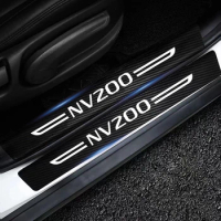 Carbon Fiber Door Pedal Strips for Nissan NV200 Logo Car Door Threshold Protector Stickers Pedal Guards Trunk Sill Scuff Plate