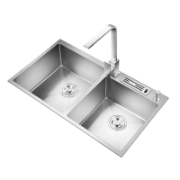 【SongSH】81X43CM 304不鏽鋼水槽帶刀架洗碗槽洗手池洗菜盆(洗碗槽/廚房水槽)