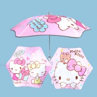 【HELLO KITTY】凱蒂貓反光圓角兒童安全雨傘(晴雨傘)