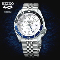 【SEIKO 精工】5 SPORTS系列運動機械錶GMT雙時區白面42.5㎜款 SK004(SSK033K1/4R34-00A0S)