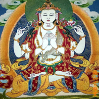 古玩收藏西藏佛像絲綢刺繡尼泊爾金絲唐卡畫像織錦畫四壁觀音41入