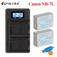 NB-7L Camera Battery 1800mAh NB 7L NB7L Batteries 2 Slots Fast Charger For Canon PowerShot G10 11 12 SX30 NB-7L Digital Camera