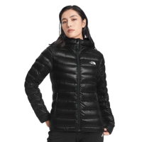 【The North Face】女 800FP 防潑水外套《黑》4NAJ/保暖連帽外套/防潑水/休閒連帽外套(悠遊山水)