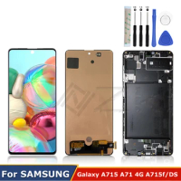 Oled For Samsung Galaxy A71 A715 LCD Display Touch Screen Digitizer Assembly A715F A715g With Frame Support Fingerprint Sensor
