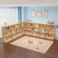免運/可開發票 實木兒童書架置物架客廳落地幼兒園矮書柜簡易桌面置物架松木原木 快速出貨