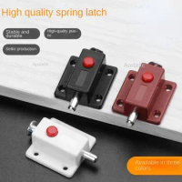 Automatic Door Bolt Latches Lock Modern Window Cabinet Push Button Plastic Spring Load for Wooden Cupboard Wardrobe Doors Gates