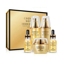 24K Gold Nicotinamide Skin Care Set Hyaluronic Acid Moisturizing Skin Face Cream Essence Toner Lotion Facial Exquisite Gift Box