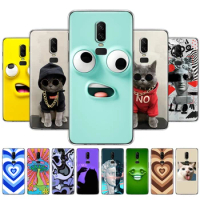 For oneplus 6 one plus 6 case soft tpu silicone transparent phone back cover 360 full protective clear coque