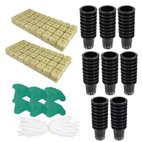Garden Rock Wool Stonewool Plant Cubes Hydroponics With Mesh Pots 72 Sets Cubes For Hydroponics For Home Garden Yard Balcony
