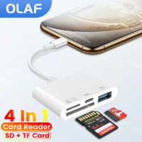 OTG Type C Card Reader Lightning To USB OTG Converter Adapter For iPhone iPad 4 In 1 USB Flash Drive Camera SD TF Cardreader