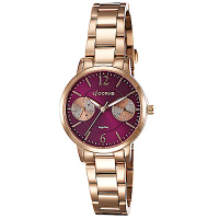 LICORNE 力抗錶 花漾時光雙眼手錶-玫瑰金x紫/30mm