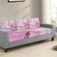 Marble Gradient Pink Elastic Sofa Slipcovers Couch Covers Protector for Living Room Hotel Office Removable Sofa Cover