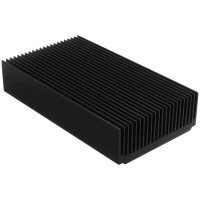 Sinki haba aluminium, radiator penyejuk oksida hitam, sirip 22 inci, 4.72x2.72x1.06 inci / 120x69x27